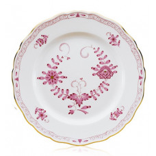 Speiseteller, Indische Malerei 2, mit Kante, purpur, Goldpunkte, Goldrand, ø 28 cm