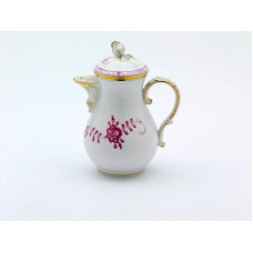 Mokkakanne, Indische Malerei 2, mit Kante, purpur, Goldpunkte, Goldrand, V 0,45 l