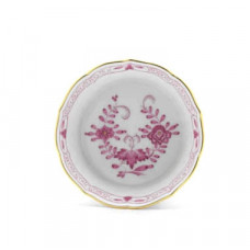 Sch&auml;lchen,rund, Indische Malerei 2, mit Kante, purpur, Goldpunkte, Goldrand, 8 cm