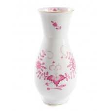 Vase, Indische Malerei 2, mit Kante, purpur, Goldpunkte, Goldrand, H 19,5 cm