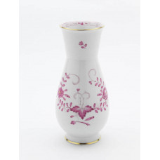 Vase, Indische Malerei 2, mit Kante, purpur, Goldpunkte, Goldrand, H 22 cm