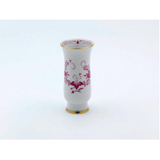 Vase, Indische Malerei 2, mit Kante, purpur, Goldpunkte, Goldrand, H 14 cm