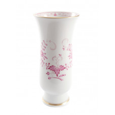 Vase, Indische Malerei 2, mit Kante, purpur, Goldpunkte, Goldrand, H 20 cm