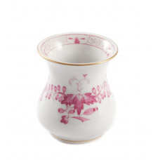 Vase, Indische Malerei 2, mit Kante, purpur, Goldpunkte, Goldrand, H 6 cm