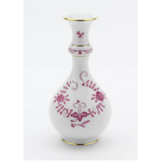 Vase, Indische Malerei 2, mit Kante, purpur, Goldpunkte, Goldrand, H 16 cm