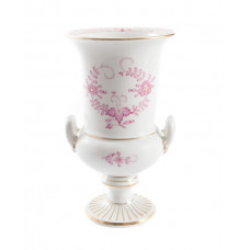 Vase, Indische Malerei 2, mit Kante, purpur, Goldpunkte, Goldrand, H 18,5 cm