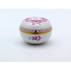 Dose, Indische Malerei 2, mit Kante, purpur, Goldpunkte, Goldrand, ø 9 cm