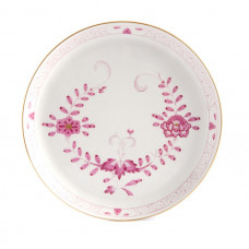 Wandschale, Indische Malerei 2, mit Kante, purpur, Goldpunkte, Goldrand,