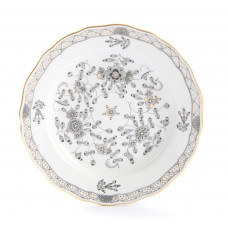 Teller, Indische Malerei, schwarz, Goldpunkte, Goldrand, ø 20 cm