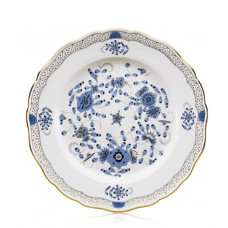 Speiseteller, Indische Malerei, hellblau, Goldpunkte, Goldrand, ø 28 cm