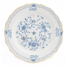 Teller, Indische Malerei, hellblau, Goldpunkte, Goldrand, ø 18 cm