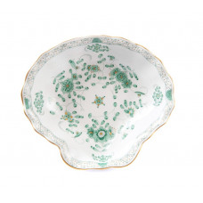 Beilageschale, Indische Malerei, grün, Goldpunkte, Goldrand, L 22 cm