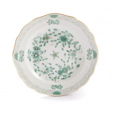 Teller, Indische Malerei, grün, Goldpunkte, Goldrand, ø 17 cm