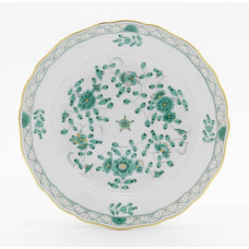 Teller, Indische Malerei, grün, Goldpunkte, Goldrand, ø 20 cm