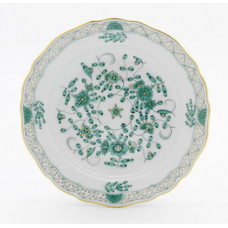 Teller, Indische Malerei, grün, Goldpunkte, Goldrand, ø 18 cm