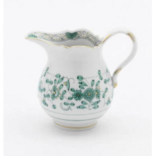 Milchkännchen, Indische Malerei, grün, Goldpunkte, Goldrand, V 0,15 l