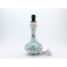 Lampe m.M. (o.M. 50322), Indische Malerei, grün, Goldpunkte, Goldrand, H 31 cm