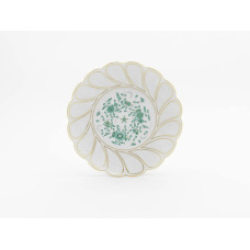 Schale, Indische Malerei, grün, Goldpunkte, Goldrand, ø 23 cm