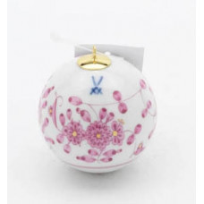 Kugel, Indische Malerei, purpur, Goldpunkte, weißer Rand, ø 5 cm