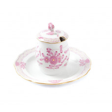 Senfgefäß, Indische Malerei, purpur, Goldpunkte, Goldrand, V 0,18 l