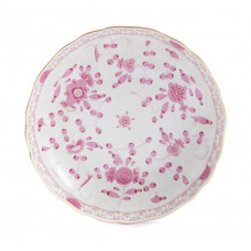 Beilageschale rund, Indische Malerei, purpur, Goldpunkte, Goldrand, ø 20,5 cm