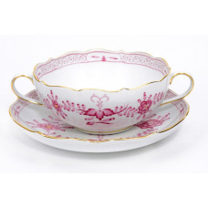 Suppentasse m.U., Indische Malerei, purpur, Goldpunkte, Goldrand, V 0,35 l