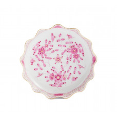 Sch&auml;lchen,rund, Indische Malerei, purpur, Goldpunkte, Goldrand, 11 cm