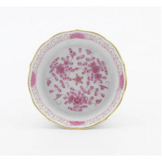 Sch&auml;lchen,rund, Indische Malerei, purpur, Goldpunkte, Goldrand, 8 cm