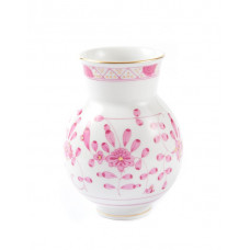 Vase, Indische Malerei, purpur, Goldpunkte, Goldrand, H 12,5 cm