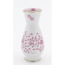 Vase, Indische Malerei, purpur, Goldpunkte, Goldrand, H 16,5 cm