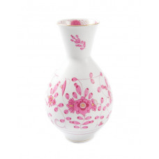 Vase, Indische Malerei, purpur, Goldpunkte, Goldrand, H 20 cm