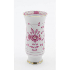 Vase, Indische Malerei, purpur, Goldpunkte, Goldrand, H 14 cm