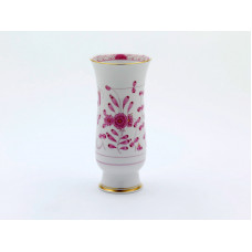 Vase, Indische Malerei, purpur, Goldpunkte, Goldrand, H 20 cm