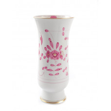 Vase, Indische Malerei, purpur, Goldpunkte, Goldrand, H 24 cm