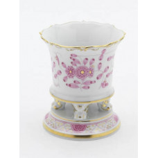 Vase, Indische Malerei, purpur, Goldpunkte, Goldrand, H 8,5 cm