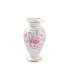 Vase, Indische Malerei, purpur, Goldpunkte, Goldrand, H 13 cm