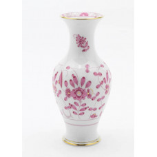 Vase, Indische Malerei, purpur, Goldpunkte, Goldrand, H 24 cm