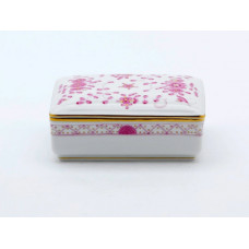 Dose, Indische Malerei, purpur, Goldpunkte, Goldrand, 11x8,5 cm