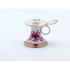 Leuchter, Indische Malerei, purpur, Goldpunkte, Goldrand, H 7 cm