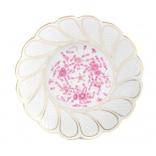 Schale, Indische Malerei, purpur, Goldpunkte, Goldrand, ø 23 cm