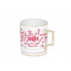 Kaffeebecher, Indische Malerei, purpur, Goldpunkte, Goldrand, V 0,25 l