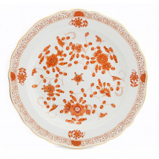 Teller, Indische Malerei, rot, Goldpunkte, Goldrand, ø 22 cm