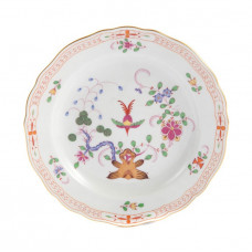 Teller, Fels- und Vogelmalerei 2, mit Kante, bunt, Goldrand, ø 18 cm