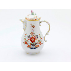 Kaffeekanne, Tischchenmuster, bunt, goldschattiert, Goldrand, V 1,20 l