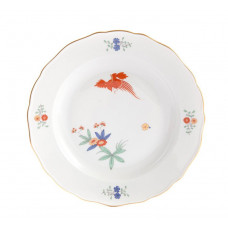 Teller m.H., Indische Vogel- und Blumenmalerei nach Seidlitz, bunt, Goldrand, ø 25 cm