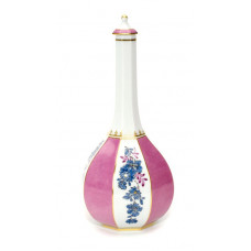 Flasche, Stil.Chrysanthemenzweige,hängend,blau,Fond hellpurp.Goldkte.112c,Goldr, H 26 cm