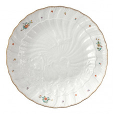 Sch&uuml;ssel, rund, Indische Blumenzweige, gestreute Bl&uuml;mchen, Goldkante, Goldrand, &oslash; 31,5 cm