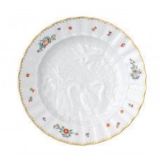 Teller, flach, Indische Blumenzweige, gestreute Blümchen, Goldkante, Goldrand, ø 22 cm