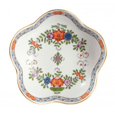 Sch&auml;lchen, Indische Blumenmalerei, zweiteilig, bunt mit Kupferfarben, Goldrand, &oslash; 14 cm