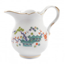 Milchkännchen, Indisches Astmuster, bunt mit Kupferfarben, Goldrand, V 0,15 l